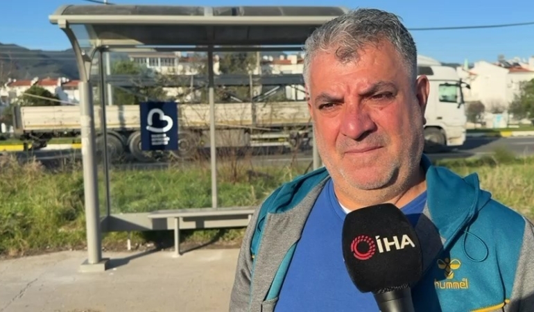 Edremit’te bir babanın kızı ıslanmasın diye yaptığı durak belediyeyi harekete geçirdi