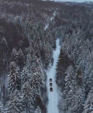 Beyaz örtünün keyfini UTV’lerle çıkardılar
