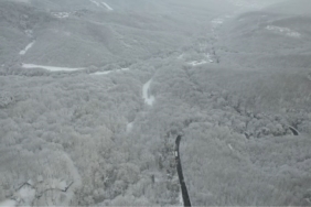 Beyaz örtüyle kaplanan Sarıyer havadan görüntülendi