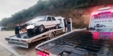 Tirilye-Mudanya kaygan yoldaki kaza ucuz atlatıldı