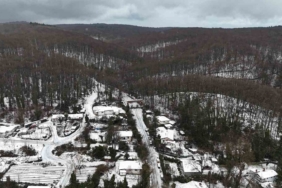 Sarıyer’de kış manzarası havadan görüntülendi