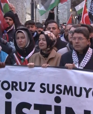İstanbul’da büyük Gazze yürüyüşü