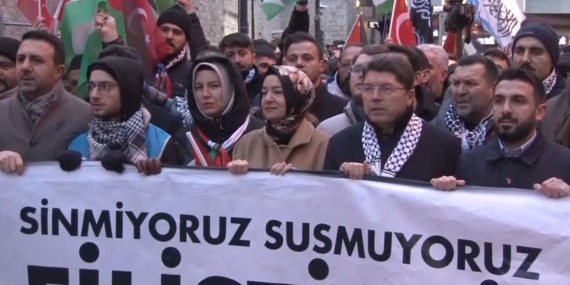 İstanbul’da büyük Gazze yürüyüşü