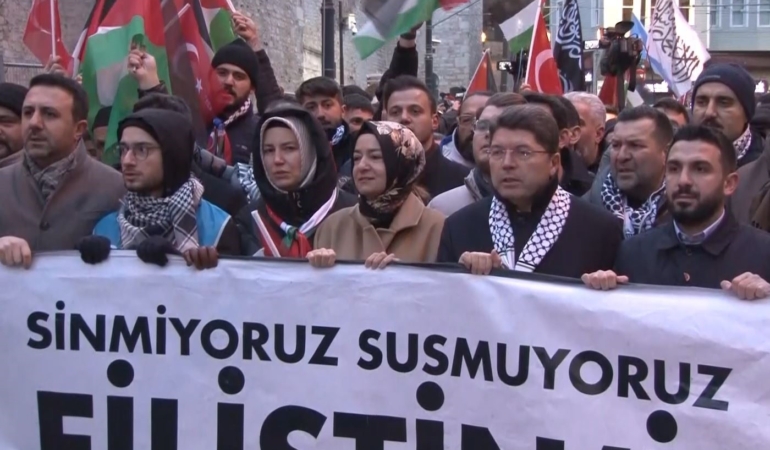 İstanbul’da büyük Gazze yürüyüşü