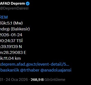 Balıkesir Valiliği’nden deprem açıklaması