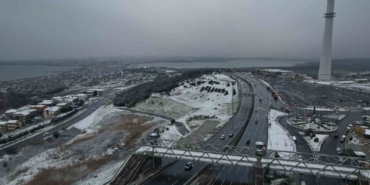 Beylikdüzü kar yağışı sonrası havadan görüntülendi