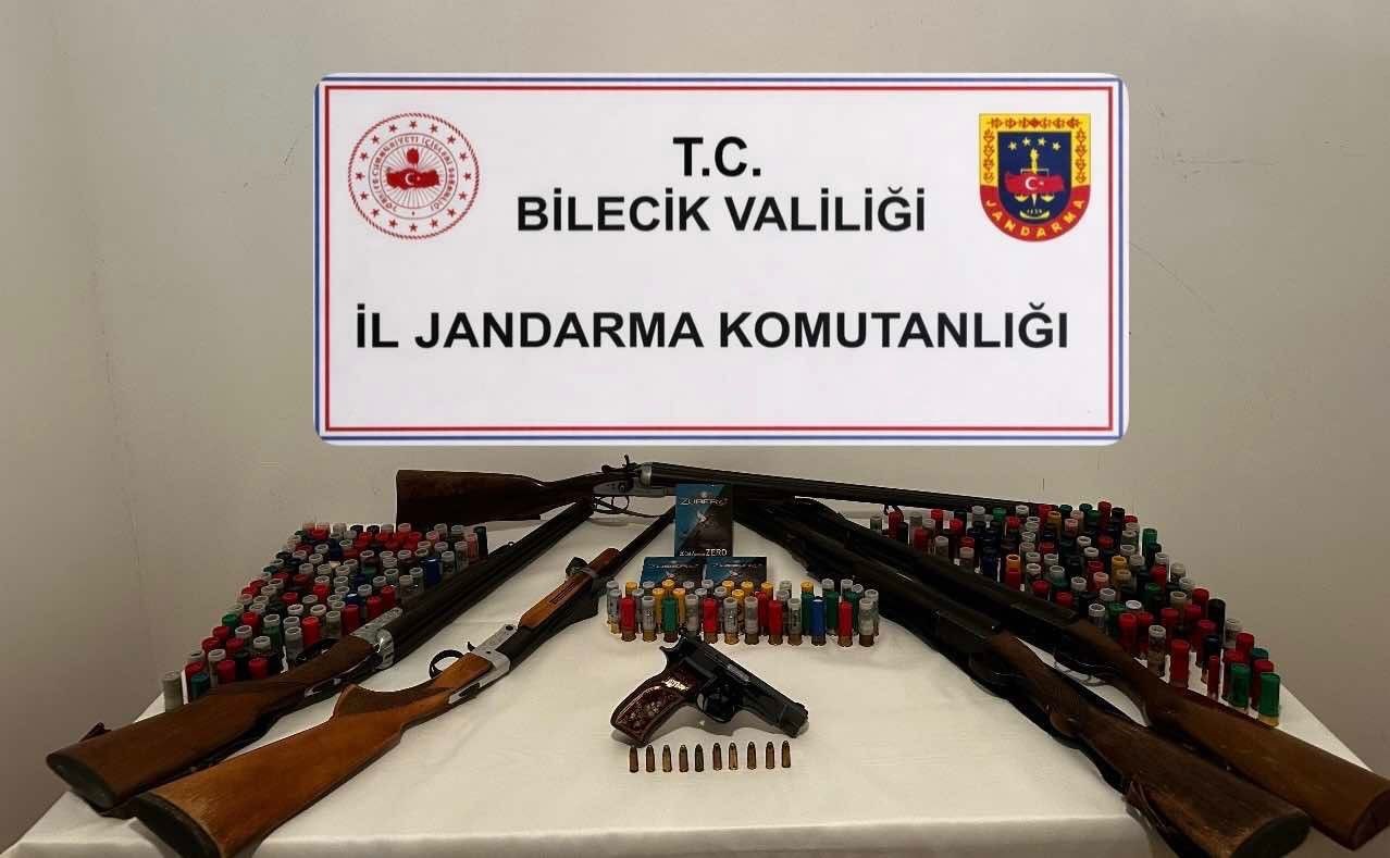 Bilecik’te çok sayıda silah ve fişek ele geçirildi