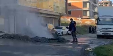 Kazı sırasında delinen doğal gaz borusu nedeniyle faciadan dönüldü