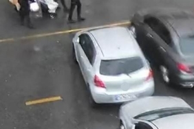 Polis kalkanı, bebeği ve annesini fırtınadan korudu