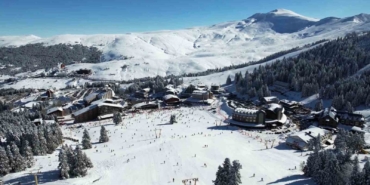 Uludağ’da sömestr yoğunluğu drone görüntülerine yansıdı