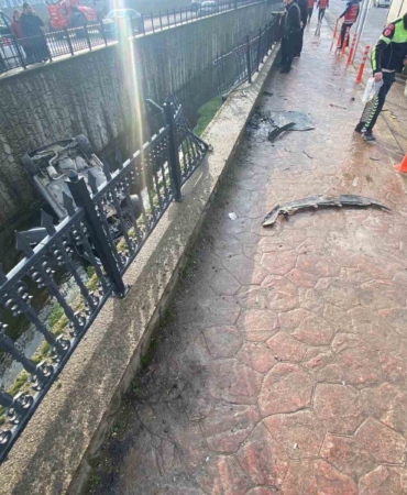 Sakarya’da kanala uçan aracın sürücüsü yaralandı