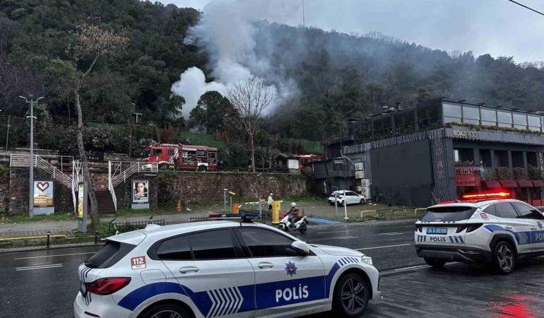 Beşiktaş’ta korkutan yangın: Müştemilat alev alev yandı