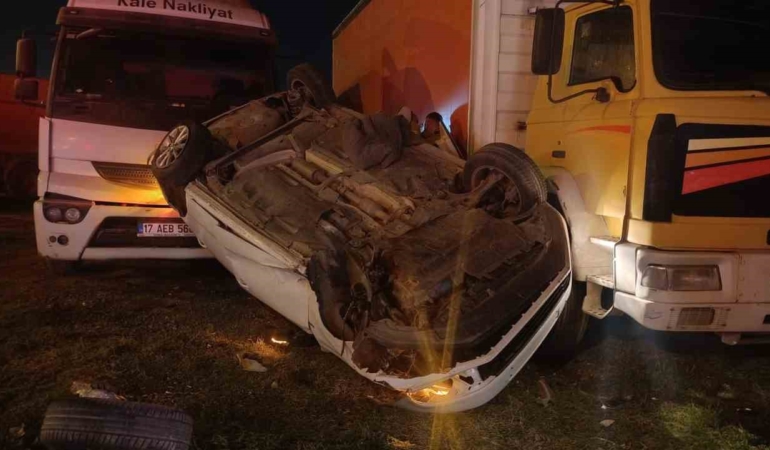 Takla atan otomobilden sağ çıktı