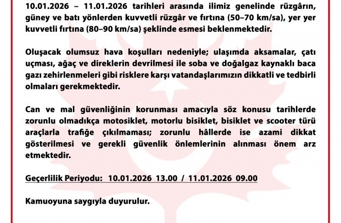 Bursa Valiliği’nden peş peşe uyarılar