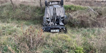 Lüleburgaz’da otomobil şarampole yuvarlandı: 1 yaralı