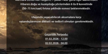 Bursa’da saatteki hızı 75 kilometreye ulaşan fırtına bekleniyor