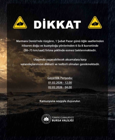 Bursa’da saatteki hızı 75 kilometreye ulaşan fırtına bekleniyor
