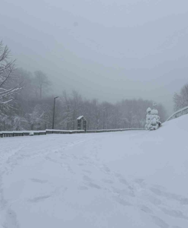Kocaeli’nin yüksek kesimlerine lapa lapa kar yağıyor