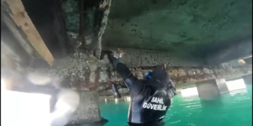 Mahsur kalan kedi için sahil güvenlik seferber oldu