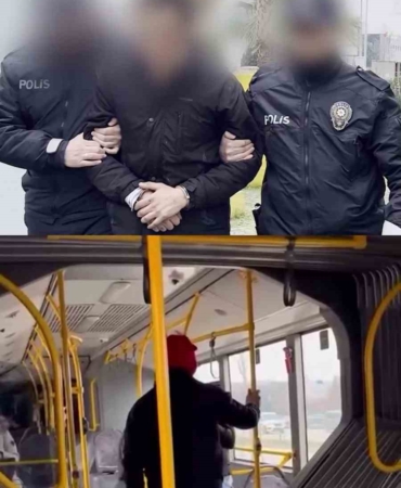 Otobüste tartıştığı genci darbeden şüpheli yakalandı