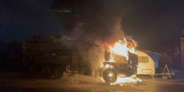 Tekirdağ’da beton pompası alev topuna döndü