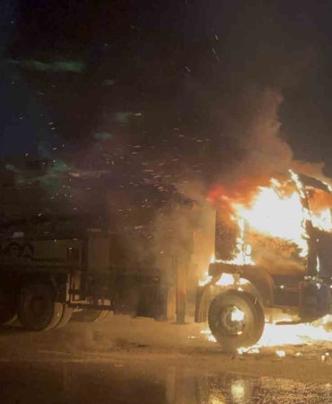 Tekirdağ’da beton pompası alev topuna döndü