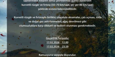 Bursa’da rüzgâr hızı 80 kilometreye çıkabilir