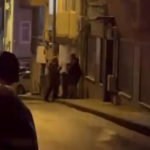 Komşuların çöp bidonu tartışması kameraya yansıdı