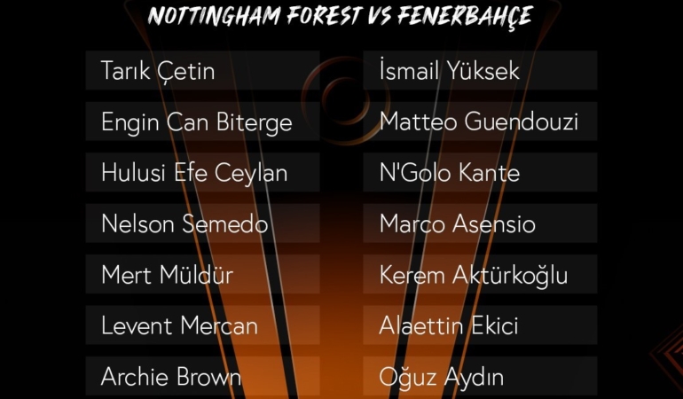 Fenerbahçe’nin, Nottingham Forest maçı kamp kadrosu belli oldu