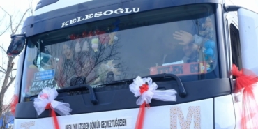 Gelini evinden tırı ile aldı