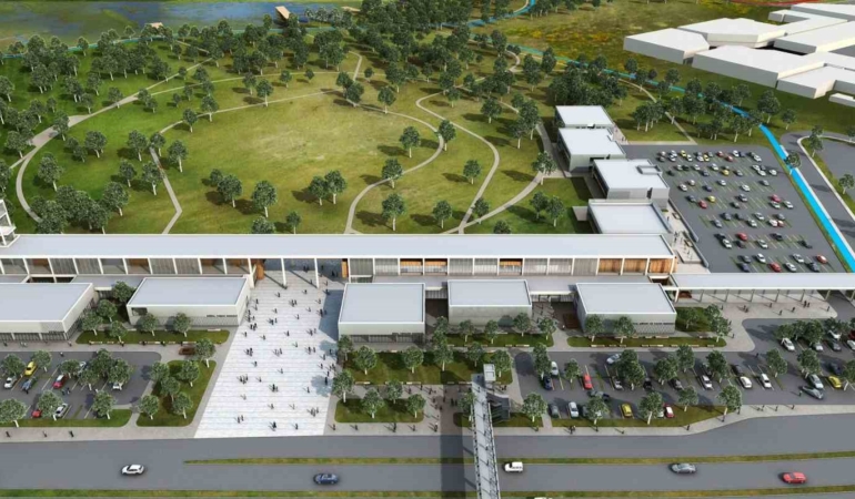 Eski fuar alanına yapılan Sosyal Yaşam Merkezi’nde çalışmalar sürüyor