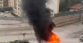 Bursa’da yanan araç art arda patladı, mahalleli panik yaşadı