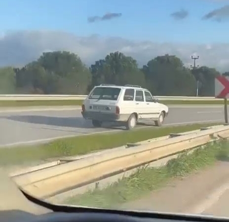 Bursa’da ters şeritten ilerleyen araç tehlike saçtı