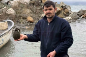 İznik Gölü’nde balıkçıların ağına küp takıldı