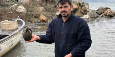 İznik Gölü’nde balıkçıların ağına küp takıldı