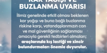 Tekirdağ’da kar ve buzlanma uyarısı