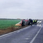 Muratlı’da kamyon devrildi