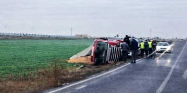 Muratlı’da kamyon devrildi
