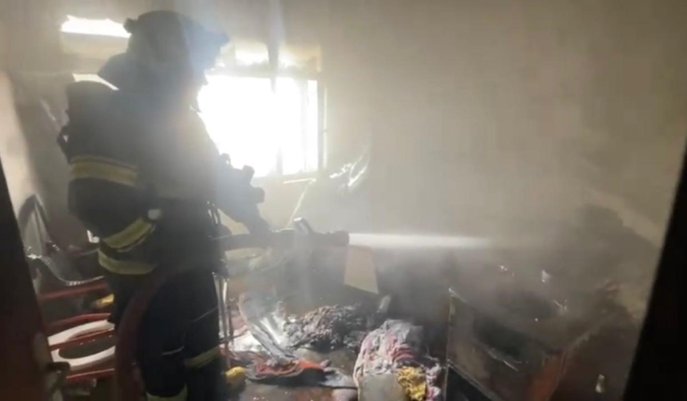 Babaeski’de ev yangını söndürüldü