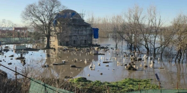 Evliya Kasım Paşa Camii şantiyesi sular altında