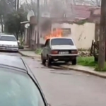 Bursa’da park halindeki otomobil alevlere teslim oldu