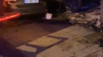 Sultanbeyli’de otomobil araçların üstünden uçup iş yerine girdi: Kaçan sürücü yakalandı