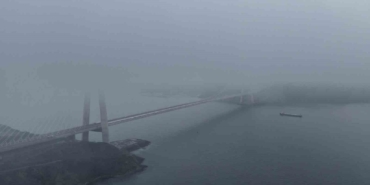 Yavuz Sultan Selim Köprüsü’nde etkili olan sis havadan görüntülendi