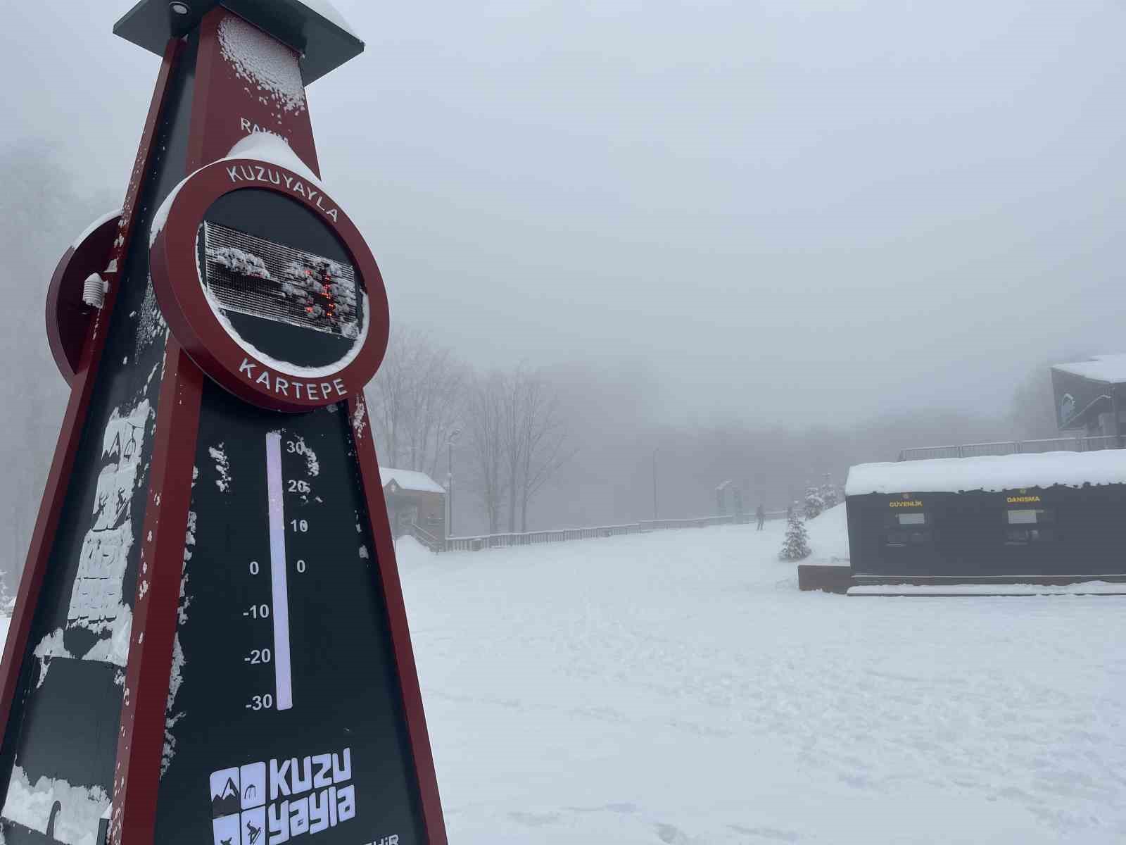 Kartepe’de kar yeniden etkisini gösterdi