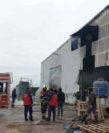 Çiftlikte çıkan yangın paniğe neden oldu