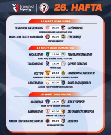 Trendyol Süper Lig’de 26-27. hafta programları açıklandı
