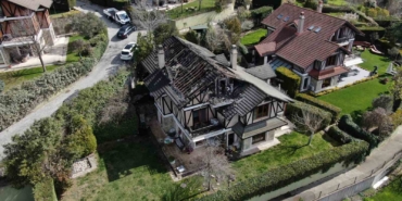 Oyuncu Aslıhan Karalar ölümden döndü: Lüks villadaki yangın havadan görüntülendi