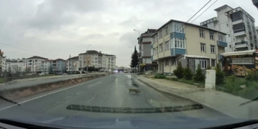 Yoldan geçerken arabanın altında kalan kedi koşarak kaçtı: O anlar araç kamerasına saniye saniye yansıdı