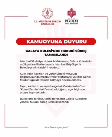 Galata Kulesi davasında mahkemeden İBB’ye ret kararı