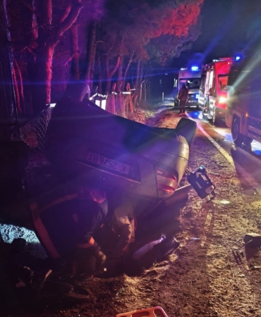 Keşan’da takla atan otomobilde 5 kişi yaralandı